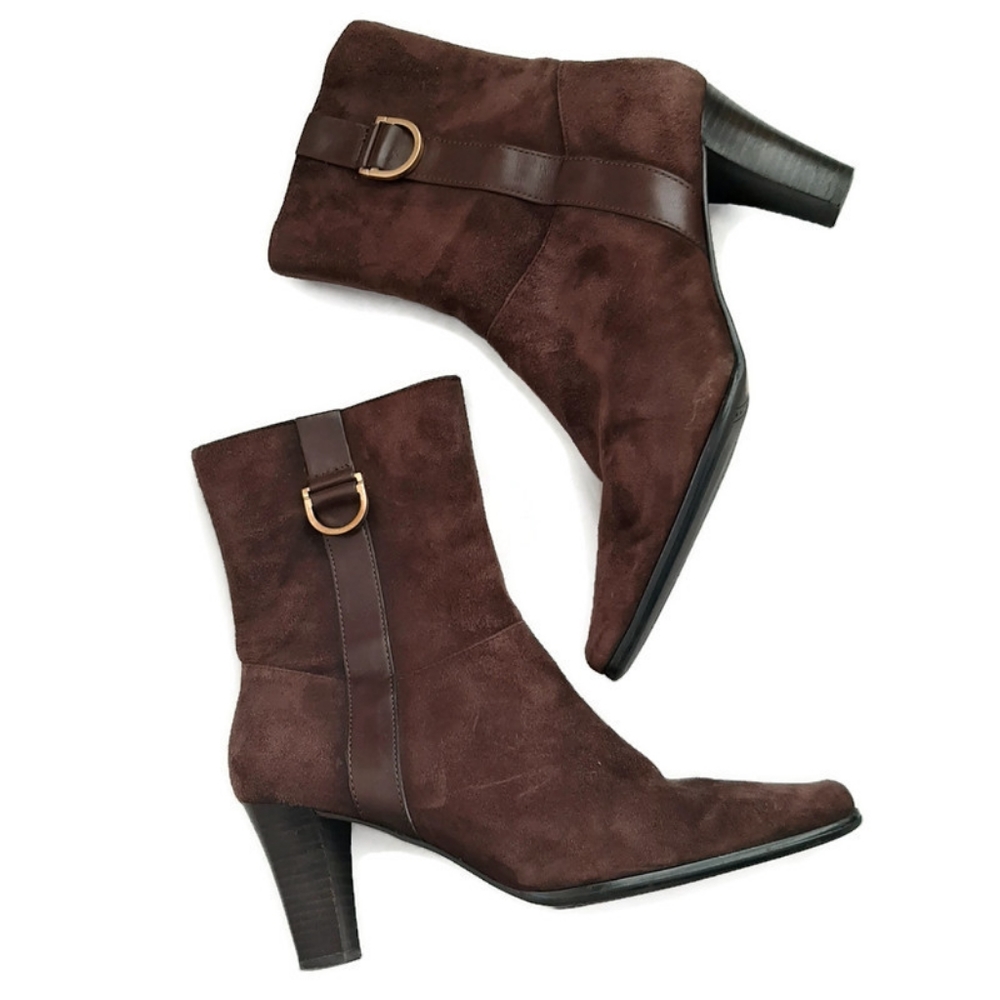 ETIENNE Aigner Brown leather suede ankle boots